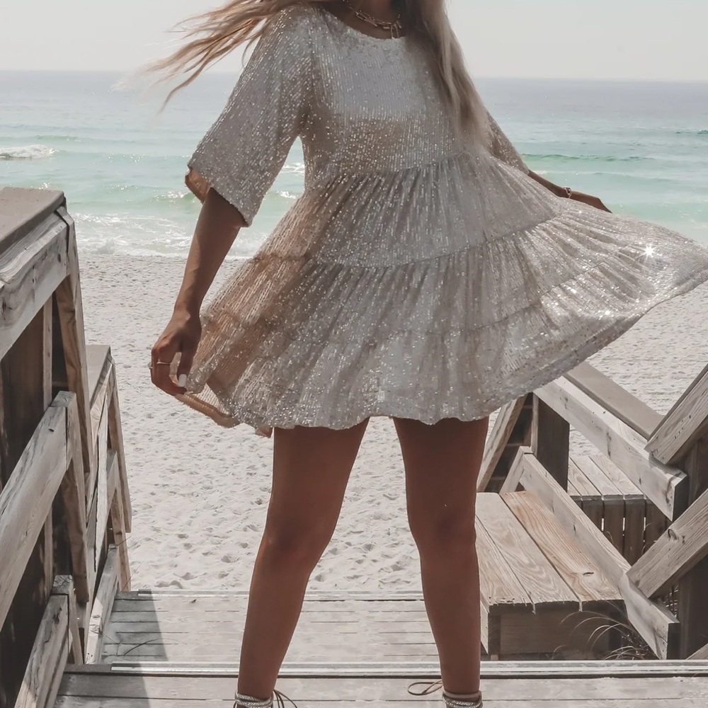 MY QUEEN SEQUIN BABY DOLL DRESS Amazing Lace - Picture 6 of 8